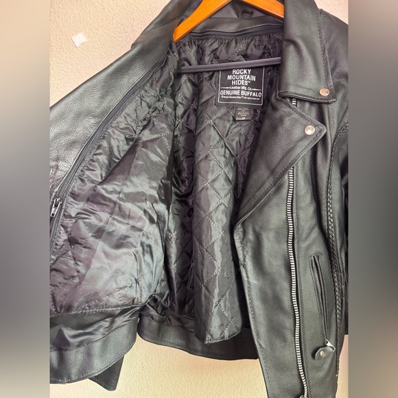 NWT Rocky Mountain Hides Genuine Buffalo Leather Braided Motorcycle Jacket 2X - Picture 9 of 15